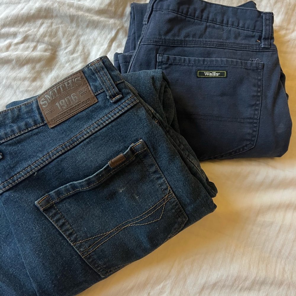 Smiths & walls lined 34x32 work pants jeans & navy